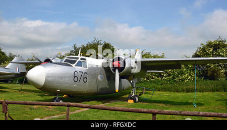 Hunting Percival Meer Prinz T.1, Royal Navy, Navigation und anti-u-Training. Norfolk und Suffolk Aviation Museum, Flixton, Suffolk, Großbritannien Stockfoto