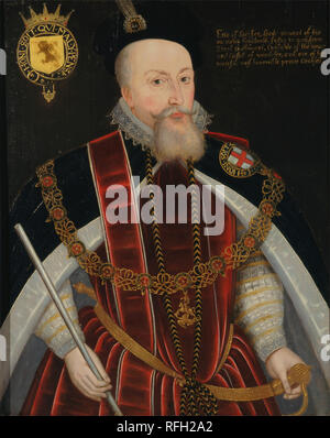 Robert Dudley, Earl of Leicester. Datum/Zeit: Ca. 1587. Malerei. Öl auf Leinwand. Höhe: 813 mm (32 in); Breite: 648 mm (25,51 in). Autor: unbekannter Künstler. Stockfoto