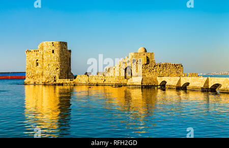 Sidon Meer Schloss im Libanon Stockfoto