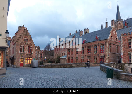 Burgplatz und dem Rathaus, Stadhuis Rathaus, Stadsbestuur Bruge, Brügge, Belgien Stockfoto