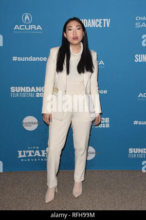 PARK CITY, UT - Januar 25: Awkwafina besucht die "Abschied"-Premiere während der 2019 Sundance Film Festival in Eccles Center Theater am Januar 25, 2019 in Park City, Utah. Foto: imageSPACE/MediaPunch Stockfoto