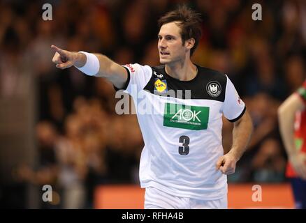 Hamburg, Deutschland. 25 Jan, 2019. firo: 25.01.2019, Handball: Wm WM-Halbfinale Deutschland - Norwegen 25:31 Geste Uwe GEnsheimer | Verwendung der weltweiten Kredit: dpa/Alamy leben Nachrichten Stockfoto