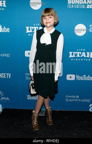 Park City, UT, USA. 25 Jan, 2019. Lia McHugh bei der Ankunft für die LODGE Premiere auf dem Sundance Film Festival 2019, Library Center Theater Park, Park City, UT 25. Januar 2019. Credit: JA/Everett Collection/Alamy leben Nachrichten Stockfoto