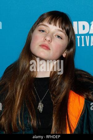 Park City, UT, USA. 25 Jan, 2019. Lola Reid in der Ankunftshalle für DIE LODGE Premiere auf dem Sundance Film Festival 2019, Library Center Theater Park, Park City, UT 25. Januar 2019. Credit: JA/Everett Collection/Alamy leben Nachrichten Stockfoto