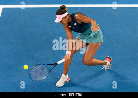 Melbourne, Australien. 26 Jan, 2019. Naomi Osaka aus Japan gewann den Titel der Frauen bei den Australian Open 2019 Grand Slam Tennis Turnier in Melbourne, Australien, und wurde der neue weltweit die Nummer Eins. Frank Molter/Alamy leben Nachrichten Stockfoto