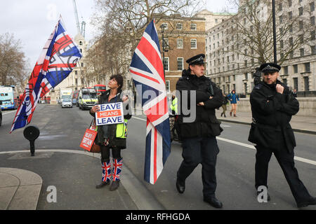 London, Großbritannien. 26. Januar 2019. Gelbe weste Pro Brexit Demonstranten marschierten vom Trafalgar Square Sperrung des Verkehrs, wie sie Parliament Square in einem angespannten Standplatz aus mit der Polizei erreicht: Amer ghazzal/Alamy leben Nachrichten Stockfoto