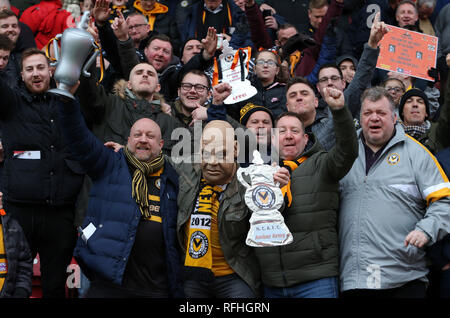 NEWPORT COUNTY FC FANS, MIDDLESBROUGH FC V NEWPORT COUNTY FC Middlesbrough FC V NEWPORT COUNTY FC, EMIRATES FA Cup 4. Runde, 2019 Stockfoto