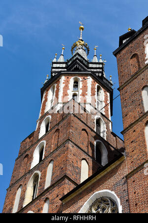 Blick auf die Kathedrale auf dem Wawel in Krakau in Polen Stockfoto