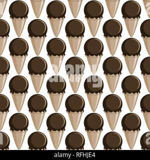 Eis choco Kegel nahtlose Muster Hintergrund Stock Vektor