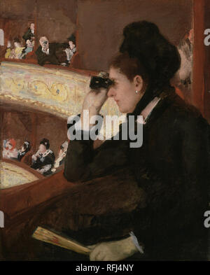 In der Loge. Datum/Zeitraum: 1878. Malerei. Öl auf Leinwand. Höhe: 812.80 mm (32 in); Breite: 660.40 mm (26 in). Autor: Mary Cassatt. CASSATT, Mary. Stockfoto