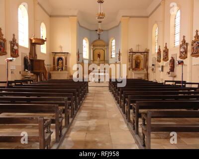 Aulnois sous Vertuzey (Meuse) Église Saint-Sébastien intérieur. Stockfoto