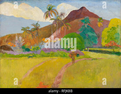 Montagnes tahitiennes/Tahitische Landschaft. Datum/Zeitraum: 1891. Malerei. Öl auf Leinwand. Höhe: 67,9 cm (26,7 in); Breite: 92,3 cm (36,3 in). Autor: Paul Gauguin. GAUGUIN, Paul. Stockfoto