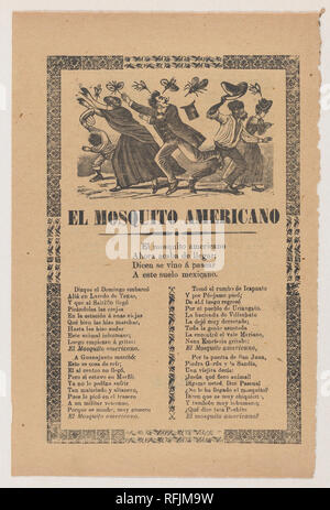 Prospekt über die amerikanische Moskito mit Vers kritische des US-Imperialismus. Artist: José Guadalupe Posada (Mexikanisch, 1851-1913). Maße: Blatt: 11 13/16 x 7 7/8 in. (30 × 20 cm). Herausgeber: Antonio Vanegas Arroyo (1850-1917, Mexikanisch). Datum: 1903. Museum: Metropolitan Museum of Art, New York, USA. Stockfoto