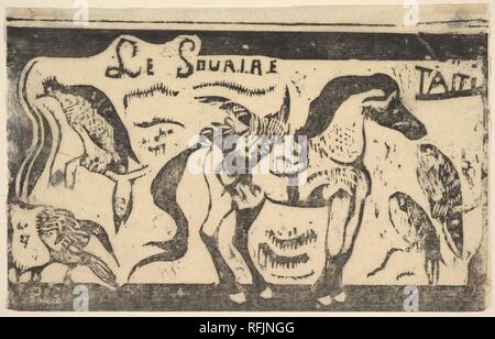 Le Sourire; Taiti (Lächeln; Tahiti). Artist: Paul Gauguin (Französisch, Paris 1848-1903 Atuona, Hiva Oa, Marquesas Inseln). Abmessungen: 5 3/8 x 8 9/16 in. (13,7 x 21,8 cm): zu Bild getrimmt. Datum: Dezember 1899. Museum: Metropolitan Museum of Art, New York, USA. Stockfoto