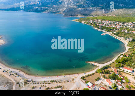 Podstrana, unter dem Berg Velebit Stockfoto