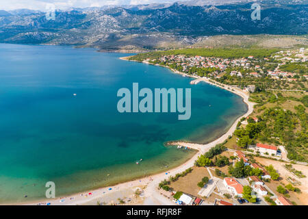 Podstrana, unter dem Berg Velebit Stockfoto