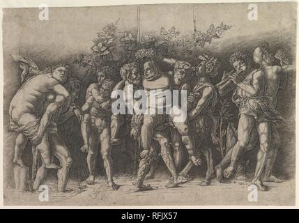 Bacchanal mit silen; ein Fries Zusammensetzung mit 10 Figuren um silen, der von zwei satyrn MET DP 821760 durchgeführt wird. Stockfoto