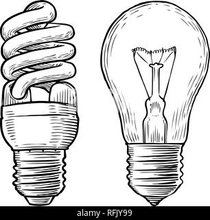 Lampe, Lampe Skizze. Strom, elektrisches Licht, Energiekonzept. Hand vector gezeichnet Stock Vektor