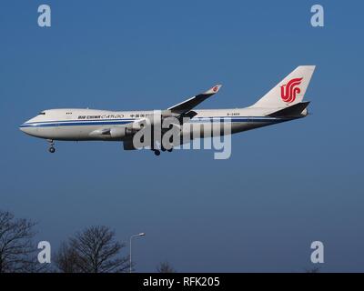 B -2409 Air China Cargo Boeing 747-412 F-cn 26560, Landung am Flughafen Schiphol (AMS-EHAM), Niederlande, Bild 5. Stockfoto