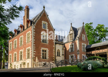 Frankreich, Indre et Loire, Amboise, das Clos Luce Schloss und Garten // Frankreich, Indre-et-Loire (37), Amboise, Jardin et Château du Clos Lucé Stockfoto