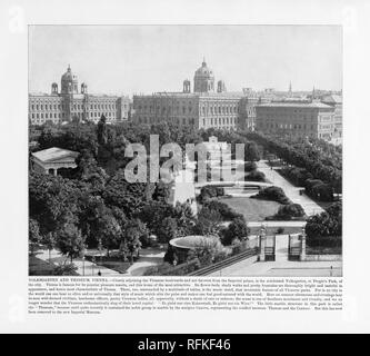 Volksgarten und Theseum, Wien, Österreich, antiken Österreich Foto, 1893 Stockfoto