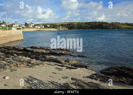 St Mawes Waterfront, Roseland Halbinsel, Cornwall, England, Großbritannien Stockfoto