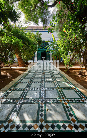 Schöne Inneneinrichtung und Architektur des Bahia Palace, Marrakesch/Marrakesch, Marokko Stockfoto