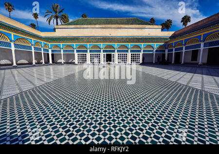 Schöne Inneneinrichtung und Architektur des Bahia Palace, Marrakesch/Marrakesch, Marokko Stockfoto