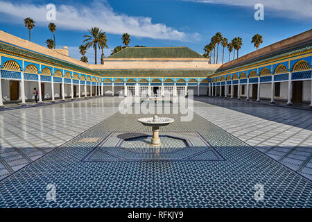 Schöne Inneneinrichtung und Architektur des Bahia Palace, Marrakesch/Marrakesch, Marokko Stockfoto