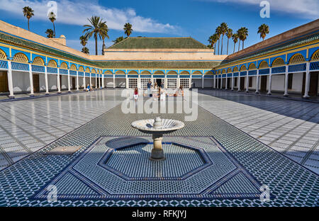 Schöne Inneneinrichtung und Architektur des Bahia Palace, Marrakesch/Marrakesch, Marokko Stockfoto