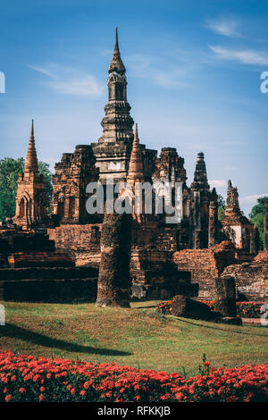 Tempelanlage in Sukothai, Thailand. Stockfoto