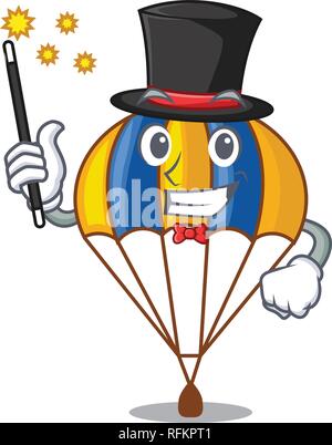 Magier Fallschirm in Form von acartoon fuuny Vector Illustration Stock Vektor