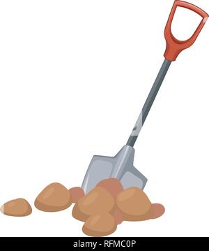 Eine Schaufel graben Boden Abbildung Stock Vektor