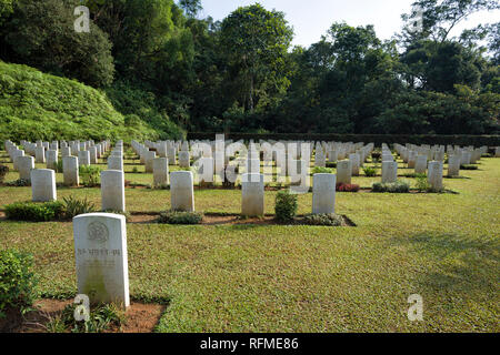 Taiping, Malaysia - 22 Jun, 2018: Die taiping War Cemetery, Taiping, Malaysia - Der Friedhof wurde geschaffen, um die Gräber von WWII Battlefield in Ma zu erhalten Stockfoto