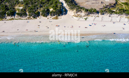 Anse de Grande physiologischer Kochsalzlösung oder Salines Strand, Saint Barthélemy oder St Barths oder St Barts, Karibik Stockfoto