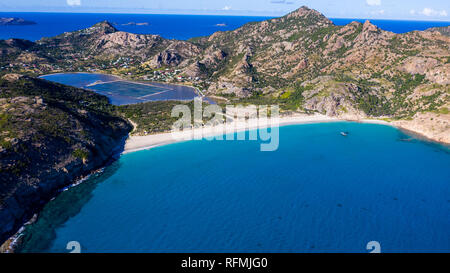 Anse de Grande physiologischer Kochsalzlösung oder Salines Strand, Saint Barthélemy oder St Barths oder St Barts, Karibik Stockfoto