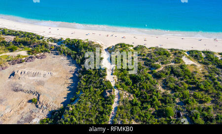 Anse de Grande physiologischer Kochsalzlösung oder Salines Strand, Saint Barthélemy oder St Barths oder St Barts, Karibik Stockfoto