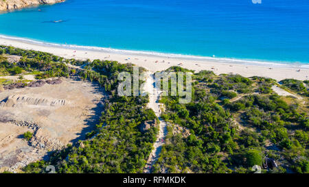 Anse de Grande physiologischer Kochsalzlösung oder Salines Strand, Saint Barthélemy oder St Barths oder St Barts, Karibik Stockfoto