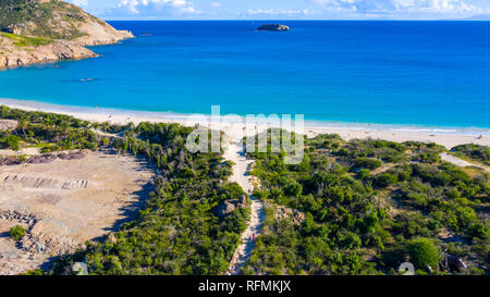 Anse de Grande physiologischer Kochsalzlösung oder Salines Strand, Saint Barthélemy oder St Barths oder St Barts, Karibik Stockfoto