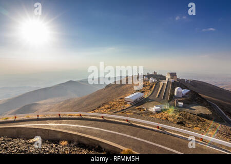 La Silla Europäische Südsternwarte, im Norden von Chile. Einer der ersten astronomischen Observatorien Planeten anderer Sterne zu sehen. Atacamawüste Stockfoto