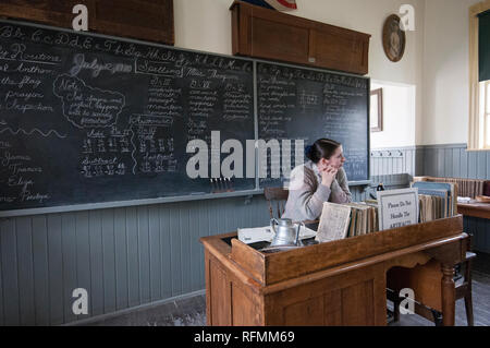 Alte Schule im Heritage Park Historical Village in Calgary, Alberta, Kanada Stockfoto