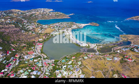 Grand Cul De Sac Beach, Saint Barthélemy oder St Barths oder St Barts, Karibik Stockfoto