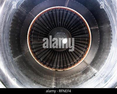 Nahaufnahme der Jet Engine von 747 Stockfoto