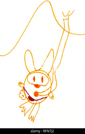 Zeichnung des Kindes. Stockfoto