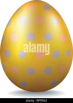 Goldene Osterei mit Silber und Bronze Polka Dots Vector Illustration Stock Vektor