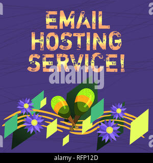 Konzeptionelle Hand schreiben angezeigt Email Hosting Service. Business Foto text Internet Hosting Service, e-mail server Bunte Instrument Mar Stockfoto