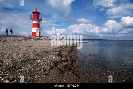 Grisetaodde Leuchtturm, Neno-Sund, Limfjord, Nordjütland, Dänemark Stockfoto