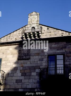 TIMPANO DE LA FACHADA. Lage: ERZBISCHOEFLISCHES PALAIS. LUGO. Spanien. Stockfoto