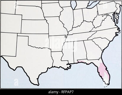 . Wald Insekten und Pflanzenkrankheiten Bedingungen in den Vereinigten Staaten 1979. Schädlinge in den Vereinigten Staaten. Natürliche Bereich von Sand Kiefer.. Bitte beachten Sie, dass diese Bilder sind von der gescannten Seite Bilder, die digital für die Lesbarkeit verbessert haben mögen - Färbung und Aussehen dieser Abbildungen können nicht perfekt dem Original ähneln. extrahiert. In den Vereinigten Staaten. Forest Service; Pronos, John, 1944; Hoffard, Bill. [Washington, DC?]: US Abt. Landwirtschaft, Forest Service Stockfoto