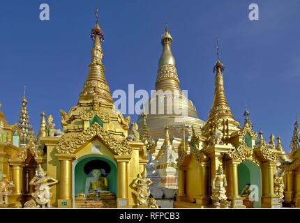 Shwedagon Pagode, Yangon, Rangun, Myanmar, Birma Stockfoto